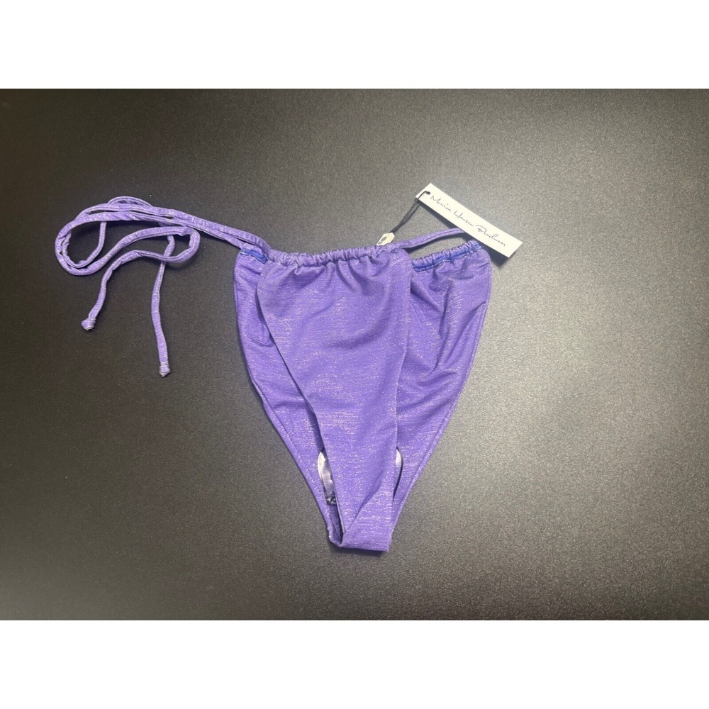 Monica Hansen Beachwear NWT Lurex Bikini Bottom Purple Size‎ Medium